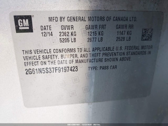 2015 CADILLAC XTS 2G61N5S37F9197423 Photo 8