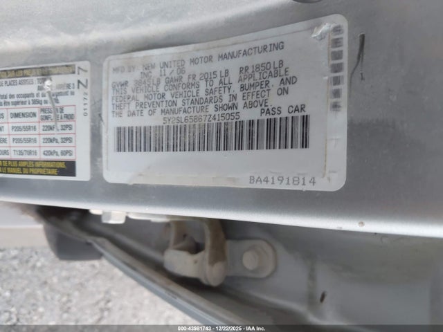 2007 PONTIAC VIBE 5Y2SL65867Z415055 Photo 8