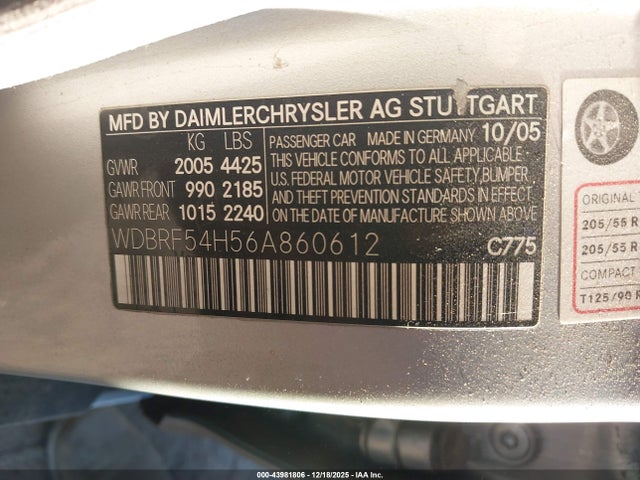 2006 MERCEDES-BENZ C 280 WDBRF54H56A860612 Photo 8