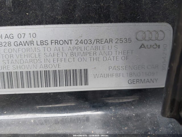 2011 AUDI A4 WAUHFBFL1BN015091 Photo 8
