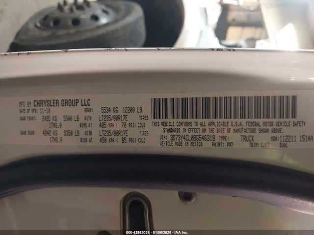 43982028 :رقم المزاد ، 3D73Y4CL0BG546319 vin ، 2011 Ram Ram 3500 Laramie مزاد بيع