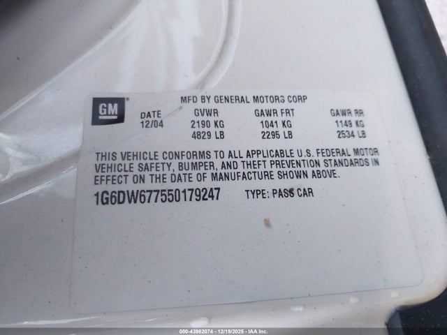 2005 CADILLAC STS 1G6DW677550179247 Photo 8