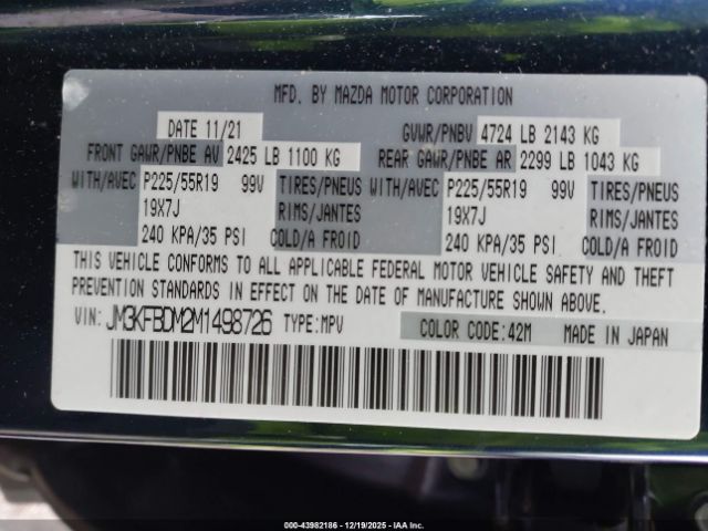 2021 MAZDA CX-5 JM3KFBDM2M1498726 Photo 8