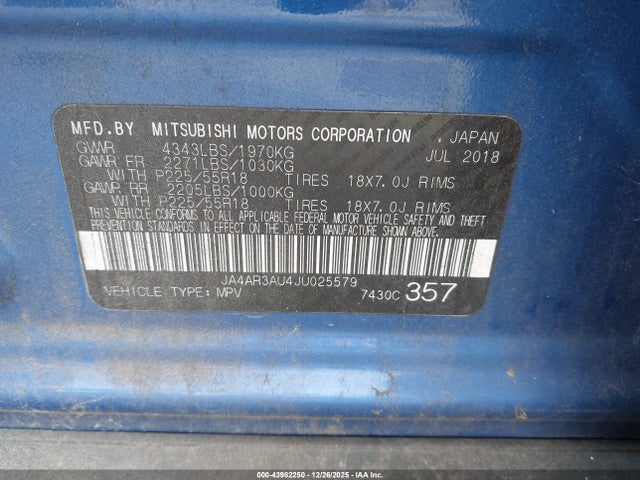 2018 MITSUBISHI OUTLANDER SPORT JA4AR3AU4JU025579 Photo 8