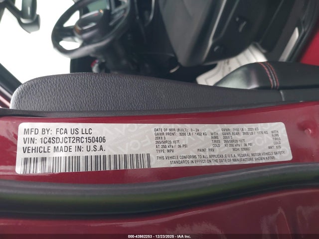 2024 DODGE DURANGO 1C4SDJCT2RC150406 Photo 8