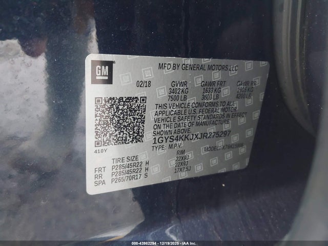 2018 CADILLAC ESCALADE ESV 1GYS4KKJXJR275297 Photo 8