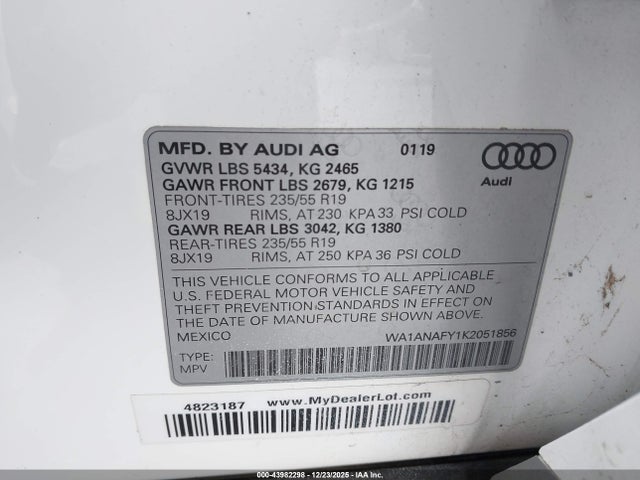 2019 AUDI Q5 WA1ANAFY1K2051856 Photo 8