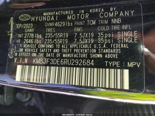 2024 HYUNDAI TUCSON KM8JF3DE6RU292684 Photo 8