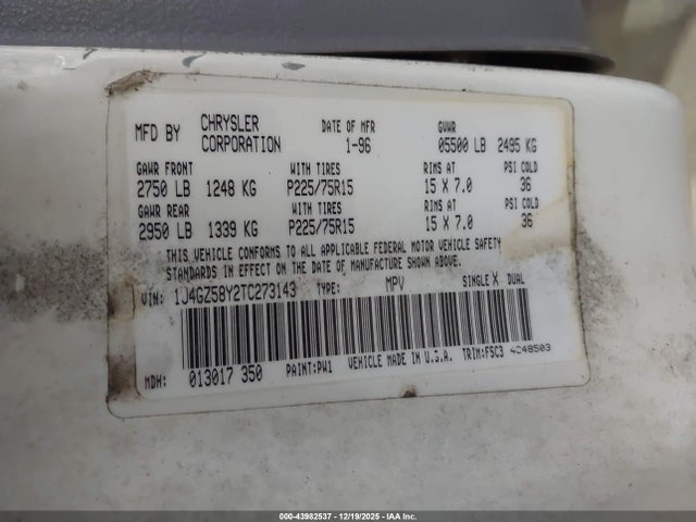 1996 JEEP GRAND CHEROKEE 1J4GZ58Y2TC273143 Photo 8