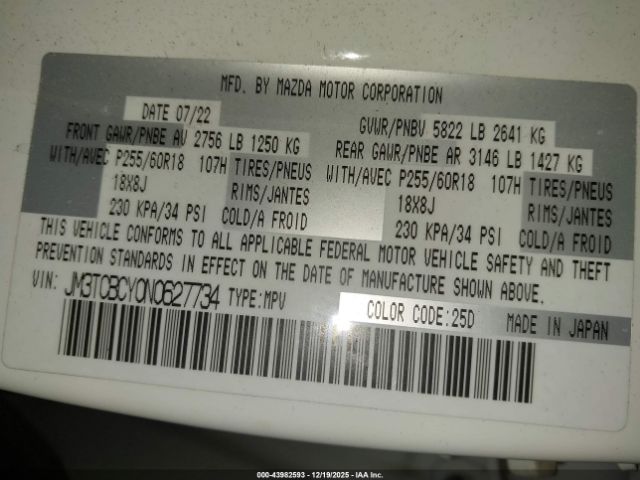 2022 MAZDA CX-9 JM3TCBCY0N0627734 Photo 8