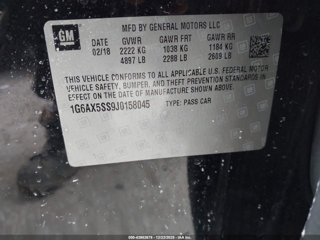 2018 CADILLAC CTS 1G6AX5SS9J0158045 Photo 8