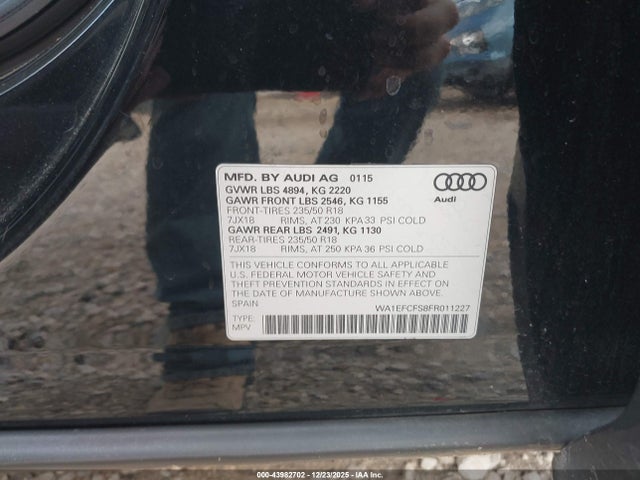 2015 AUDI Q3 WA1EFCFS8FR011227 Photo 8