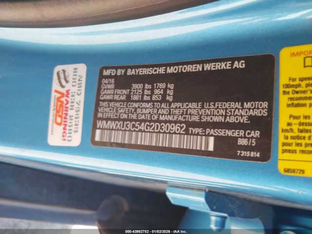 2016 MINI HARDTOP WMWXU3C54G2D30962 Photo 8