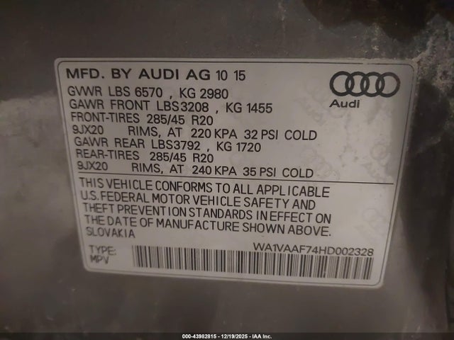 2017 AUDI Q7 WA1VAAF74HD002328 Photo 8