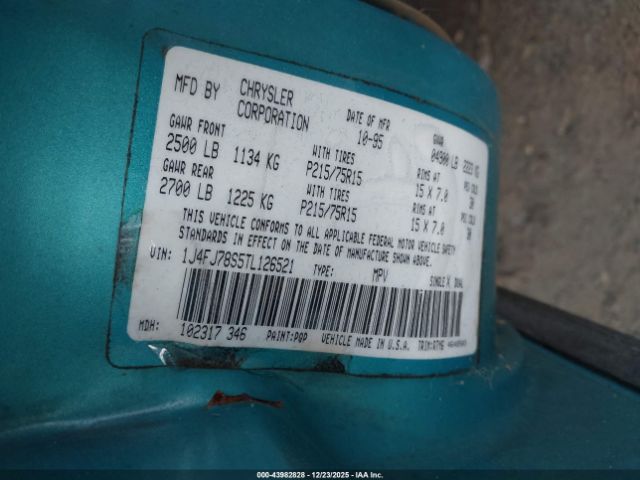 1996 JEEP CHEROKEE 1J4FJ78S5TL126521 Photo 8