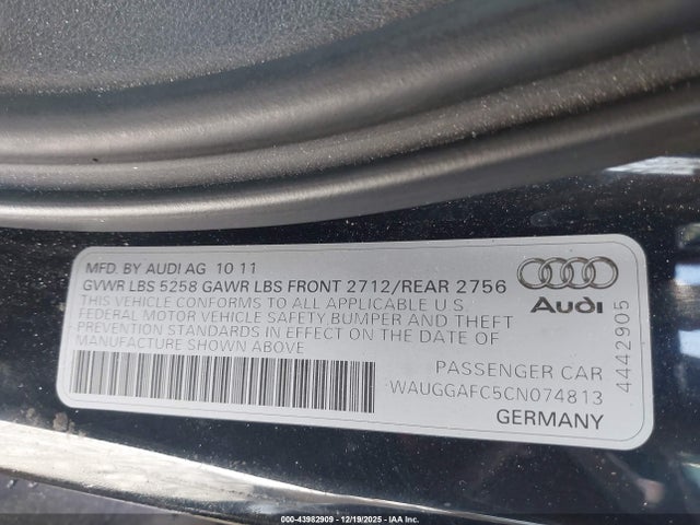 2012 AUDI A6 WAUGGAFC5CN074813 Photo 8