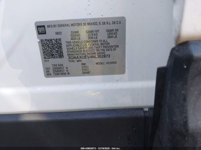 2022 CHEVROLET EQUINOX 3GNAXUEV4NL302873 Photo 8