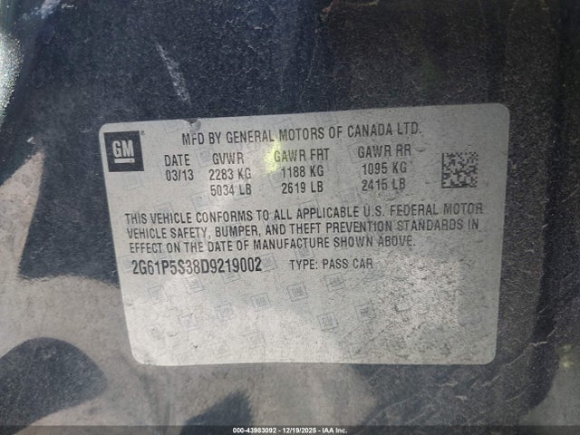 2013 CADILLAC XTS 2G61P5S38D9219002 Photo 8