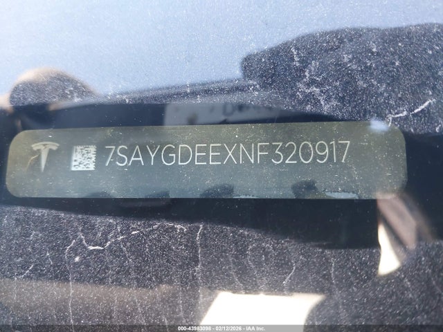 Продаж на аукціоні авто 2022 Tesla Model Y Long Range Dual Motor All-wheel Drive, vin: 7SAYGDEEXNF320917, номер лоту: 43983098