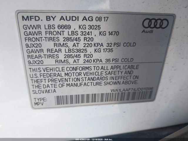 2018 AUDI Q7 WA1LAAF74JD011396 Photo 8