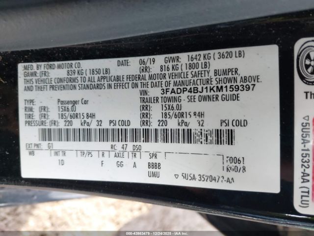 2019 FORD FIESTA 3FADP4BJ1KM159397 Photo 8