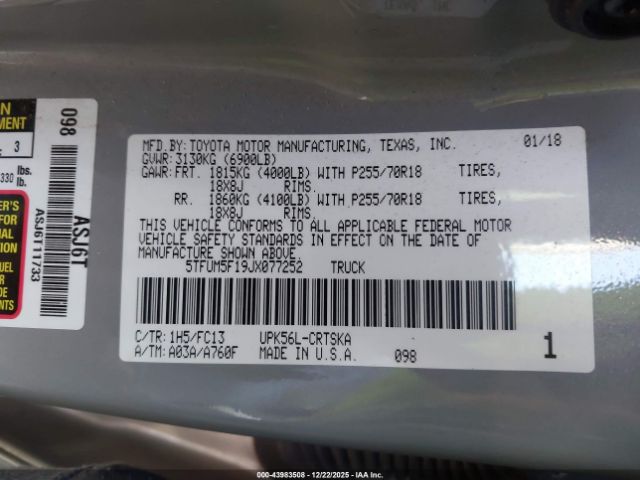 2018 TOYOTA TUNDRA 5TFUM5F19JX077252 Photo 8