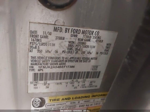 2011 FORD EXPEDITION EL 1FMJK2A54BEF17386 Photo 8
