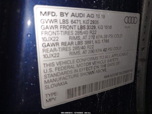 2020 AUDI Q8 WA1EVAF15LD008745 Photo 8