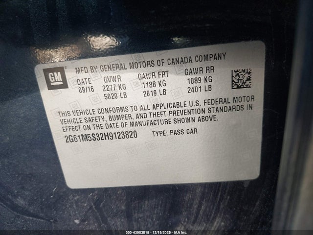 2017 CADILLAC XTS 2G61M5S32H9123820 Photo 8