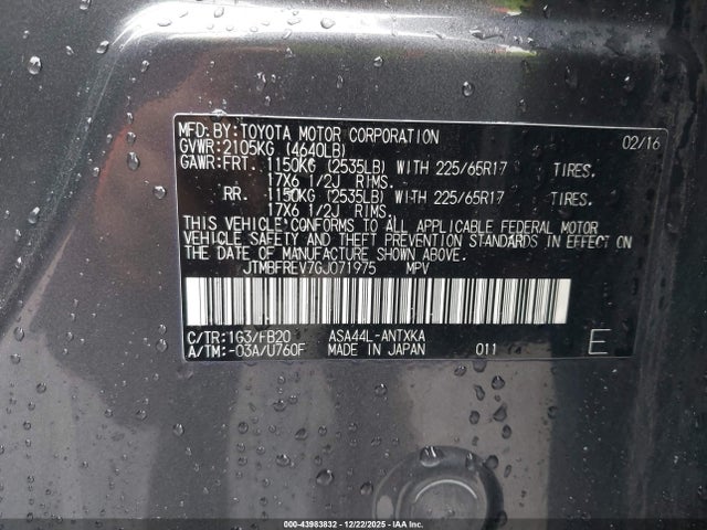 Toyota RAV4 LE 2016 JTMBFREV7GJ071975 Image 9