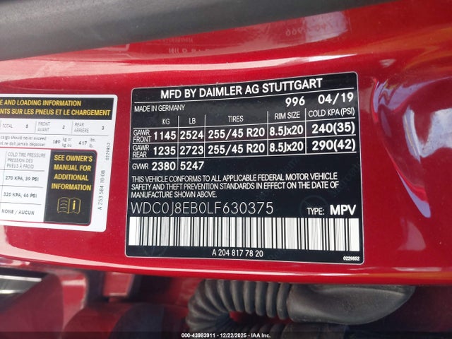 2020 MERCEDES-BENZ GLC 300 COUPE WDC0J8EB0LF630375 Photo 8