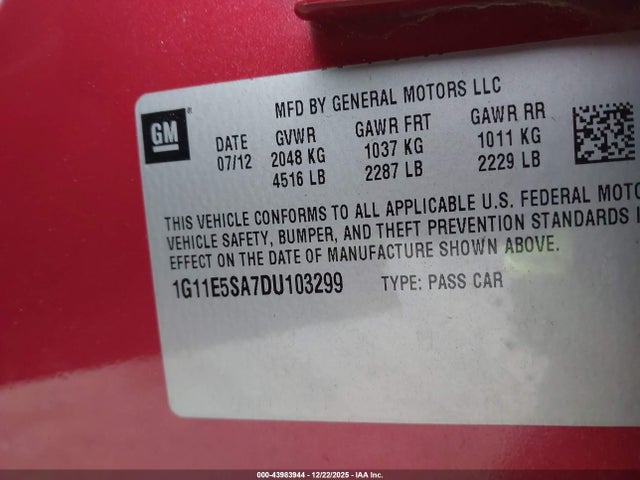 2013 CHEVROLET MALIBU 1G11E5SA7DU103299 Photo 8