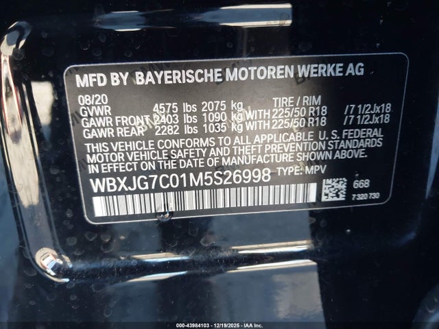 2021 BMW X1 WBXJG7C01M5S26998 Photo 8