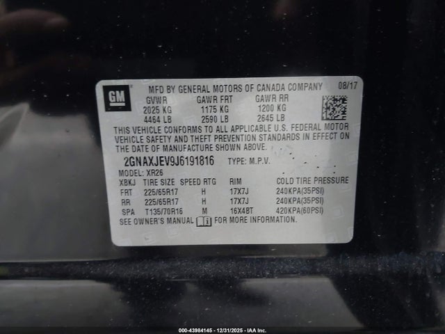 2018 CHEVROLET EQUINOX 2GNAXJEV9J6191816 Photo 8