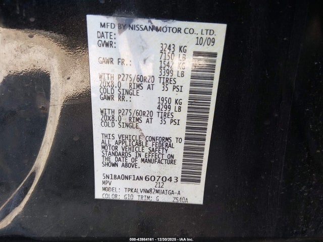 2010 NISSAN ARMADA 5N1BA0NF1AN607043 Photo 8