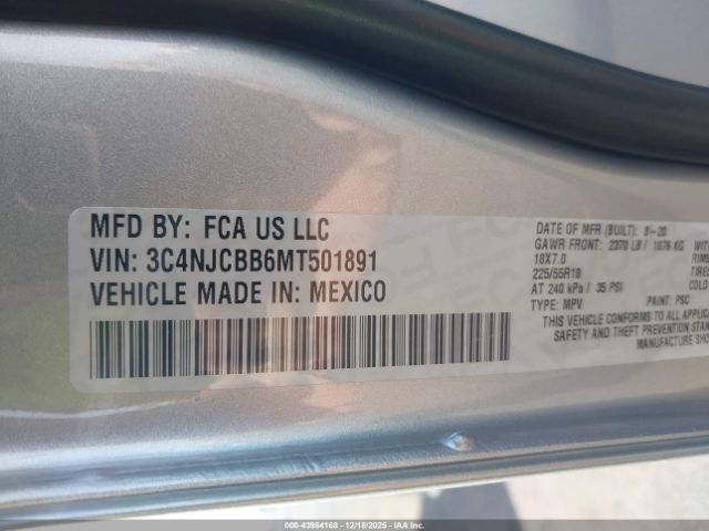 2021 JEEP COMPASS 3C4NJCBB6MT501891 Photo 8