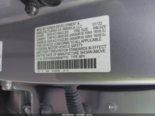 2022 HONDA PILOT 5FNYF6H82NB067710 Photo 8