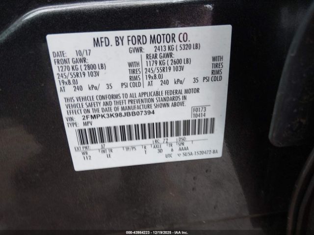 2018 FORD EDGE 2FMPK3K98JBB07394 Photo 8