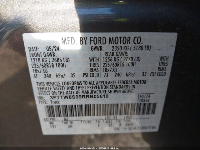 2024 FORD MAVERICK 3FTTW8S99RRB05610 Photo 8
