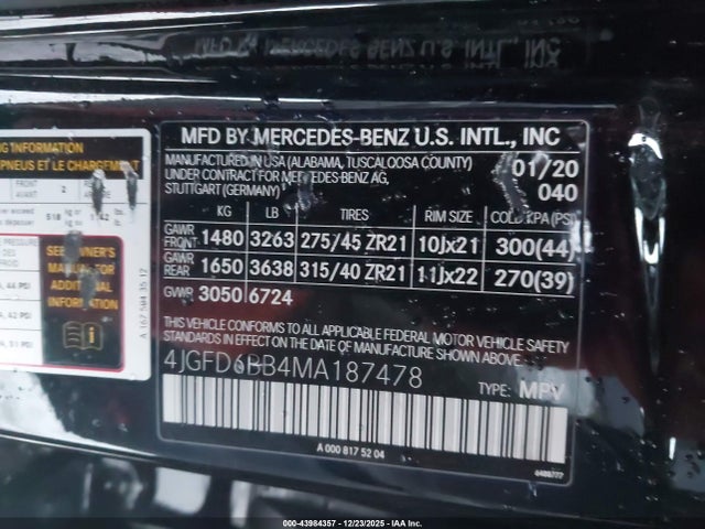 Продаж на аукціоні авто 2021 Mercedes-benz Amg Gle 53 Coupe 4matic, vin: 4JGFD6BB4MA187478, номер лоту: 43984357