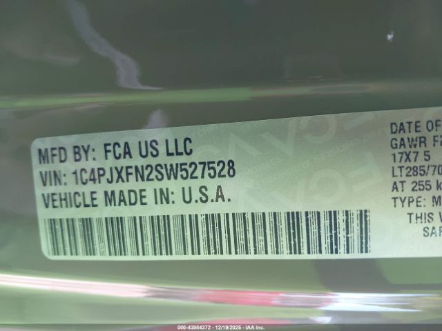 2025 JEEP WRANGLER 1C4PJXFN2SW527528 Photo 8