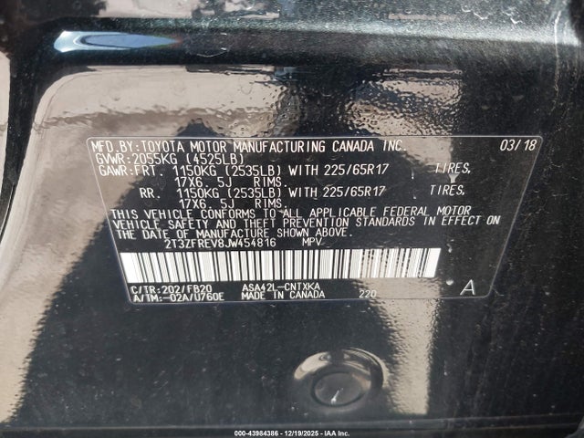 Toyota RAV4 LE 2018 2T3ZFREV8JW454816 Image 9
