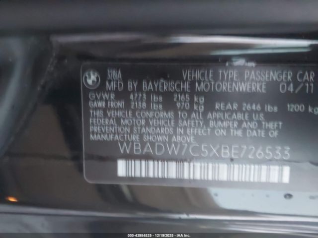 2011 BMW 328I WBADW7C5XBE726533 Photo 8