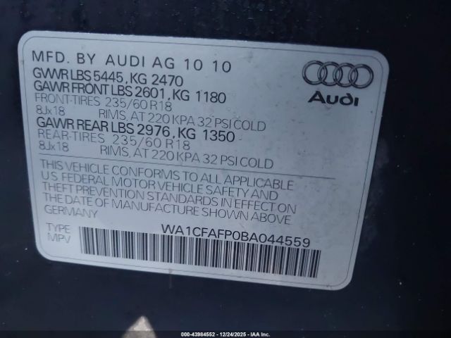 2011 AUDI Q5 WA1CFAFP0BA044559 Photo 8