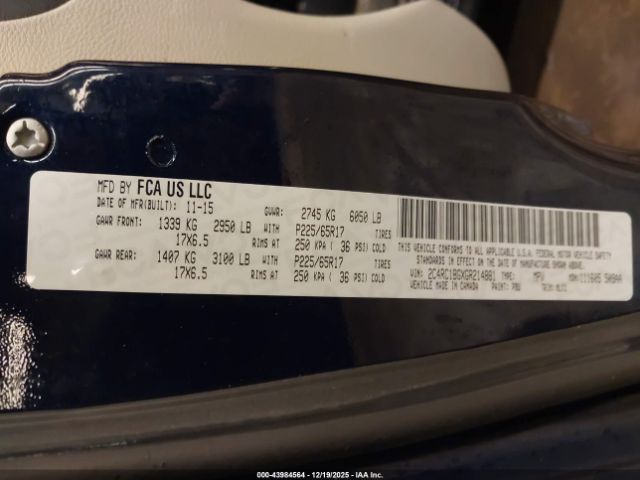 2016 CHRYSLER TOWN & COUNTRY 2C4RC1BGXGR214881 Photo 8