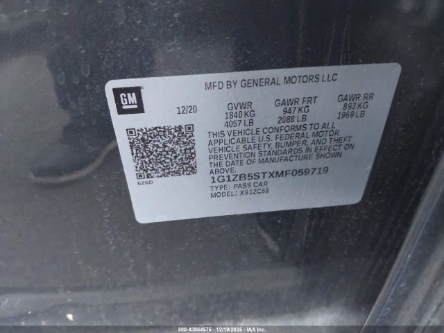 2021 CHEVROLET MALIBU 1G1ZB5STXMF059719 Photo 8