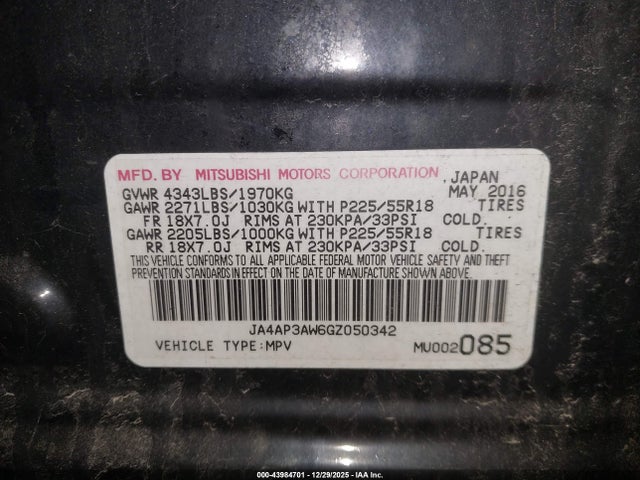 2016 MITSUBISHI OUTLANDER SPORT JA4AP3AW6GZ050342 Photo 8
