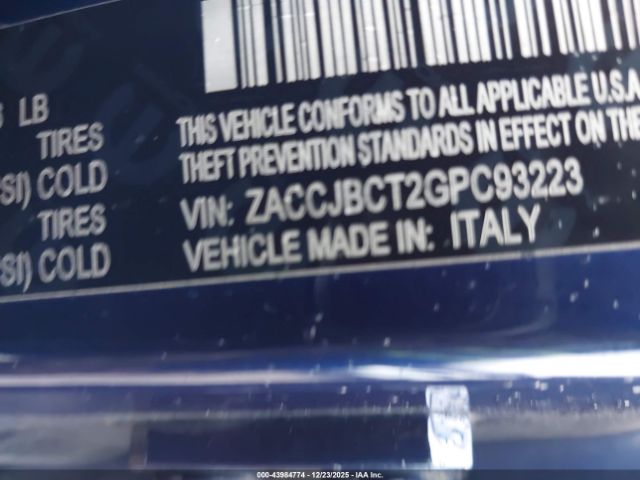 2016 JEEP RENEGADE ZACCJBCT2GPC93223 Photo 8