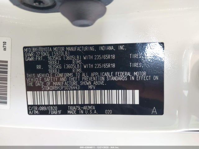 Toyota Highlander Xle 2023 5TDKDRBH3PS026443 Image 9