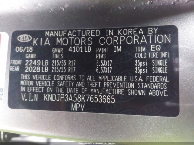 2019 KIA SOUL KNDJP3A58K7653665 Photo 8